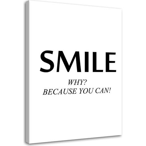 Tableau sur toile Sourire Noir et blanc 40x60 (1/5)