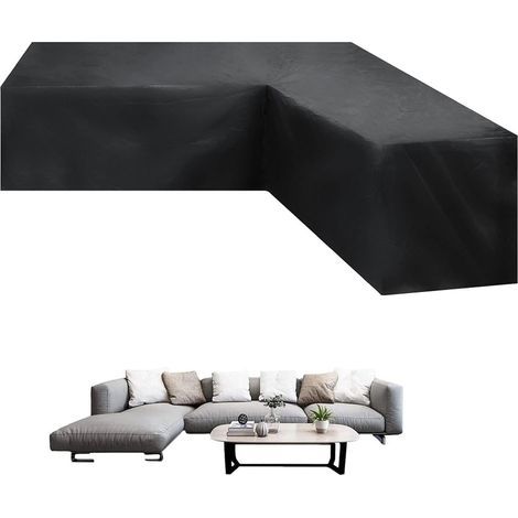 Waterproof Garden Corner Sofa Cover, 210D Oxford Fabric, Windproof and UV Resistant, for V-Shaped Garden Corner Sofa (300 x 300 x 98 cm). (1/5)