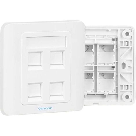 Placa de Pared Tipo 86 Vention IFFW0/ 4 Puertos RJ45