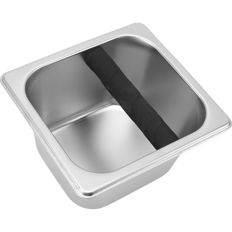 Boîte à café en acier inoxydable pour récupérer le marc de café, idéale pour la cuisine, les cantines, les restaurants et les bars. (1/5)
