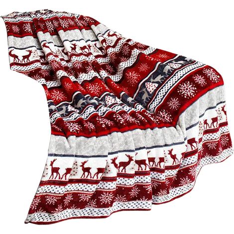 Plaid En Velours - Imprimé Arbre De Noël - Doux Et Chaud - Pour Canapé Lit Ou Décoration Intérieure - 70 x 100 cm - 1 Pièce (1/5)