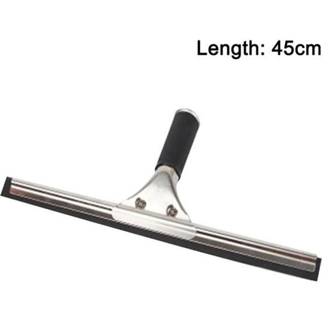 Raclette Vitres - Lame 45 cm - Manche 13 cm - Articulation Mobile - Acier Inoxydable - Système Clic - Pour Douche Vitres Miroirs - 1 Pièce (1/5)