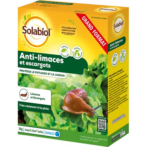 SOLABIOL Anti-Limaces & Escargots - 2 Kg - Granulés - Résistant À La Pluie - Prêt À L'Emploi - Utilisable En Agriculture Biologique SOLIMA2 (1/5)