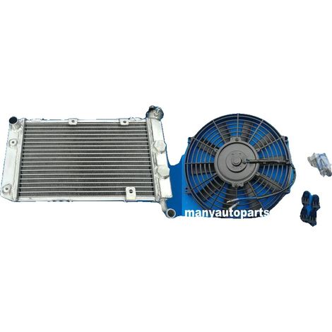 Radiador de aluminio, 70 x 44 x 7,6 cm, 40 % más de capacidad de refrigeración, compatible con Suzuki LTZ400, Kawasaki KFX400 y Arctic Cat DVX400. (1/5)