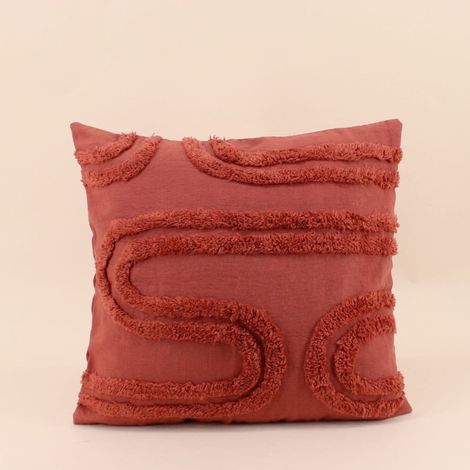 Coussin terracotta en relief 40x40cm (1/5)