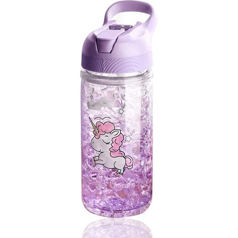 Einhorn-Trinkflaschen für Mädchen, süße Trinkflaschen für die Schule, lila Trinkflasche für Mädchen