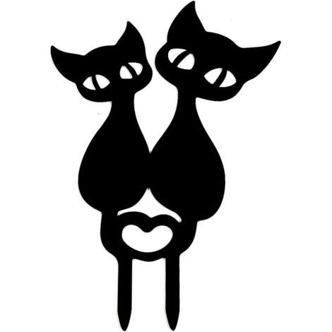 royaluxe-Décoration de jardin, décoration de chat, silhouette de jardin, ornements de pelouse extérieurs, s'applique aux cadeaux de décoration de jardin de pelouse de jardin extérieur (chat)