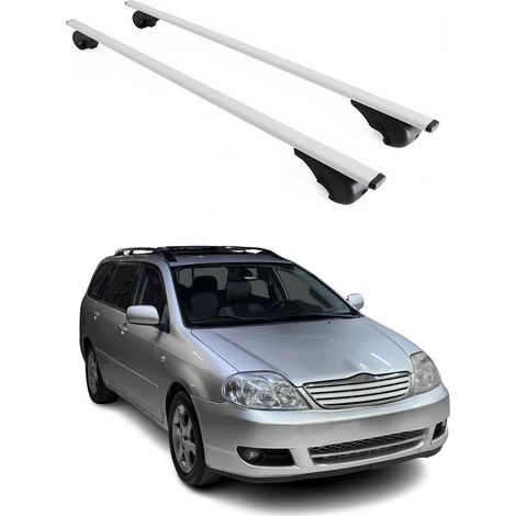 OMAC Barres de toit pour Toyota Corolla Verso 2001-2007 – TÜV / DIN 75302:2019 – Antivol inclus – Charge max 75 kg – 2 barres Argent (1/4)