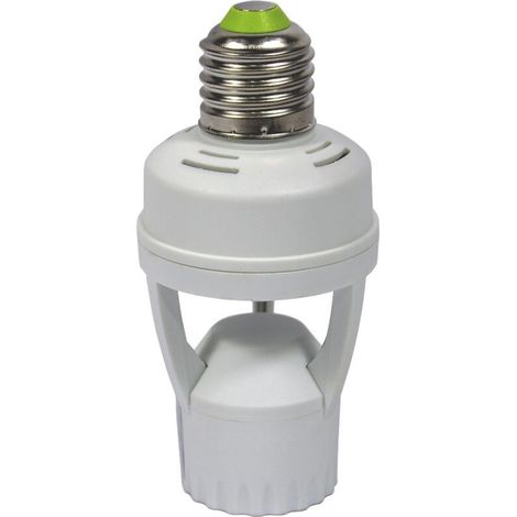Adaptateur de culot d'ampoule E27 avec détecteur de présence PIR – Alimentation 220-240V – Angle de détection 360º – Distance 6m (1/3)