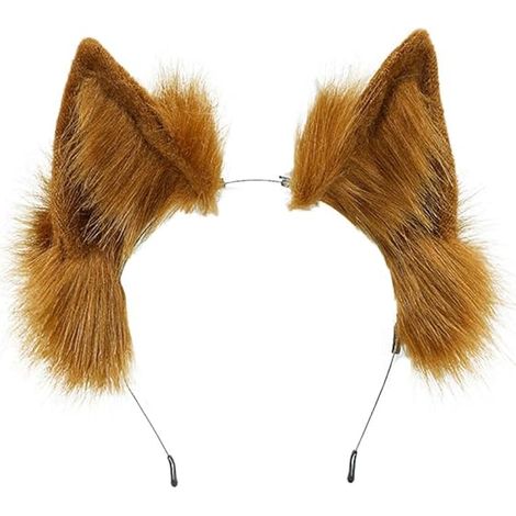 Simpatiche orecchie da gatto pelose da volpe cosplay anime fascia per capelli pelosa - zenzero