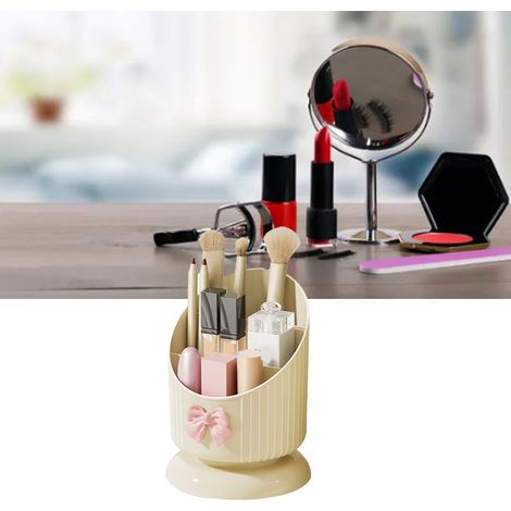 Boîte de rangement cosmétique, de grande valeur et de grande capacité, adaptée à un usage domestique, coiffeuse de chambre, compartiments pour rouge à lèvres et fards à paupières, en plastique. (1/5)