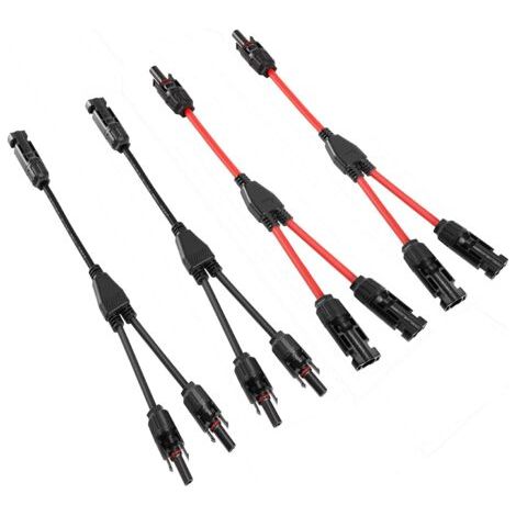 Y-förmiger Solarmodul-Kabeladapter, 1 auf 2 Abzweige – Professionelle Steckverbinder, 30 A 1000 V DC, MC4-kompatibel, für Parallelinstallation, 2 Stück