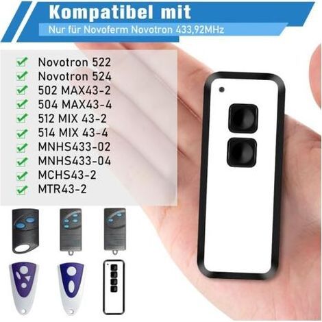 Un ensemble de télécommandes de porte de garage en trois parties compatible avec Novoferm Novotron 522, 524, 502 MAX43-2 et 512 Mix43-2, et également compatible avec les télécommandes de contrôle d'ac (1/3)