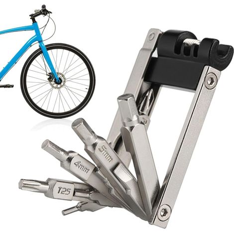 Outils À Fonctions Multiples Pour Vélo Clés Allen Multifonctions Pliables Kit de Réparation pour Bicyclette pour l'Entretien des Bicyclettes Vélos de Parc et Motocyclettes (1/5)