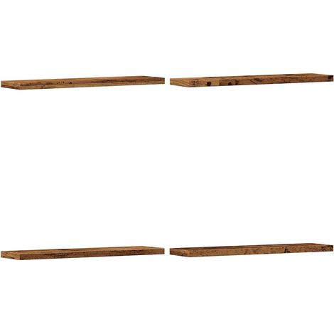 Étagères murales 4 pcs Étagères flottantes vieux bois 40x20x1,5cm bois d'ingénierie (1/5)