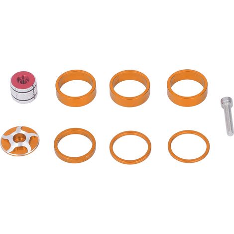 CANSUCC Rondelle de Potence Avant pour Vélo 28.6mm Antiusure Espaceurs de Jeu de Direction pour VTT Vélo de Route 2358TCR Or (1/5)