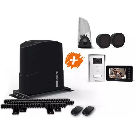 Scs Sentinel – Kit motorisation portail coulissant SimplyOpen 3 – Moteur 24V pour portails jusqu'à 5m et 400kg – Interphone vidéo filaire VisioFirst 4.3 (1/5)