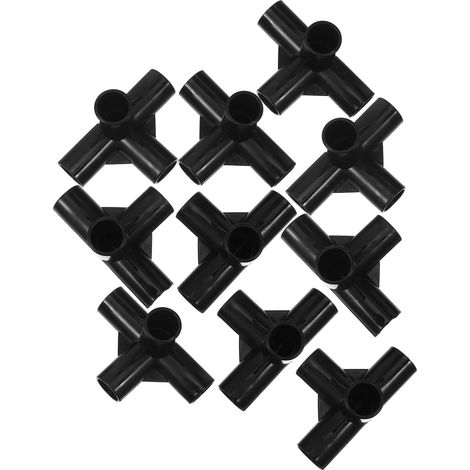 Lot de 10 connecteurs en plastique pour armoire, raccords pour tubes de 16 mm à 90°. (1/5)