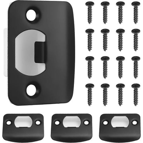 4 gâches d'angle pour pêne dormant, plaques de protection métalliques pour trous de porte (1/5)