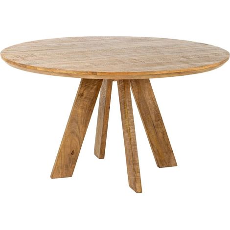 Esstisch ELYA – Rund Durchmesser 120 cm – Massivholz Mango – Rustikaler Stil (1/5)