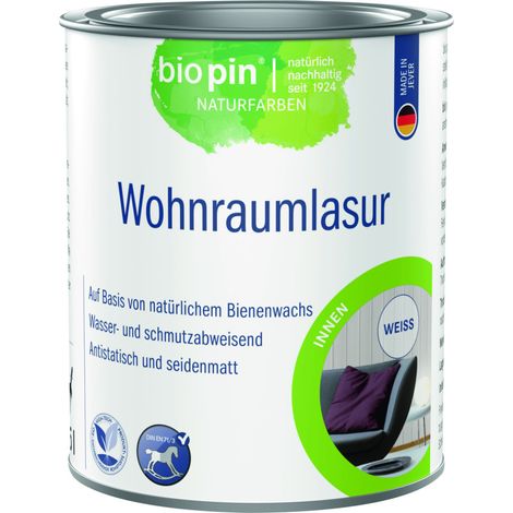 Biopin Wohnraumlasur 375 ml weiß Holzlasur