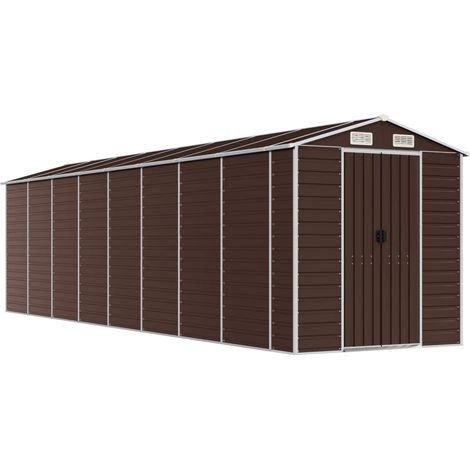 Casetta da giardino casetta per capanni casetta per riporre gli attrezzi casetta per esterni robusta 191 x 725 x 198 cm acciaio zincato marrone 020022275