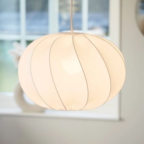 [NEUWERTIG] B-Ware Pr Home Pendelleuchte Hängelampe Olivia Textilschirm Weiß Leuchte Esszimmer