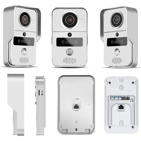 Caméra de sécurité sans fil avec sonnette vidéo Sonnette Vidéo Wifi Intelligente Interphone Vidéo Domestique Sonnette Sans Fil Surveillance À Distance Déverrouillage Vidéo Installation facile ( Color (1/5)