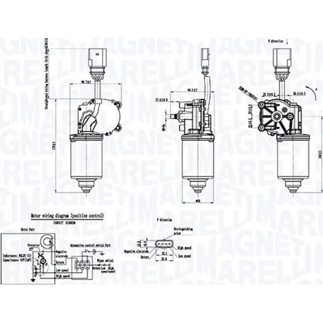 Moteur d'essuie-glace Magneti Marelli 064053012010 AUDI 8E1 955 113 8E1 955 119