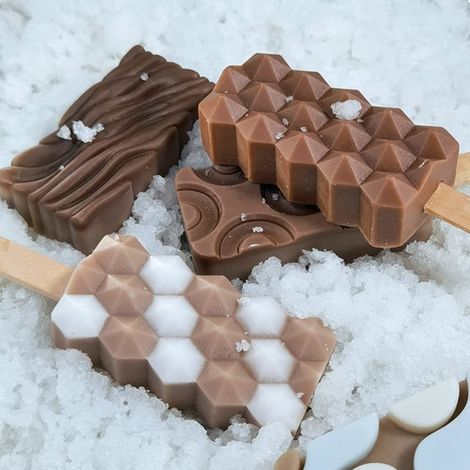 Silikon-Eisform mit 4 Fächern, DIY-Eiscremeherstellung für gefrorene Desserts und Eis am Stiel (1/5)