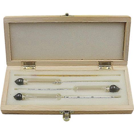 Lot de 4 hydromètres pour alcool, brassage maison, bière, vin, thermomètre, tableau de conversion (applicable uniquement aux spiritueux, eau distillée, etc.)-25X10cm