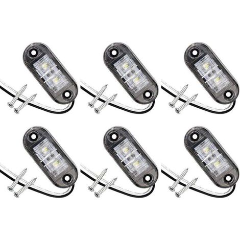 Lot de 6 feux de position latéraux à LED pour voiture, remorque, camping-car, caravane, vélo, moteur (1/4)