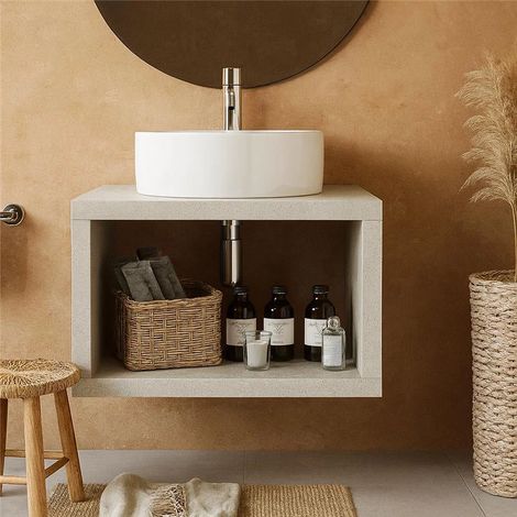 Exagonshop Mobile bagno Grigio Caldo 60x50 Thema con Lavabo da
