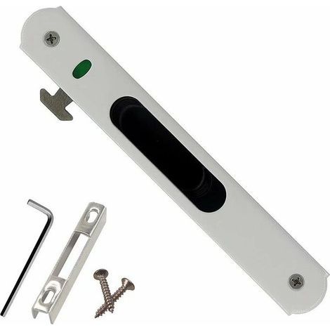 Serrure de porte coulissante en acier inoxydable – Verrouillage à crochet unilatéral – Compatible portes et fenêtres coulissantes – Installation facile (1/3)