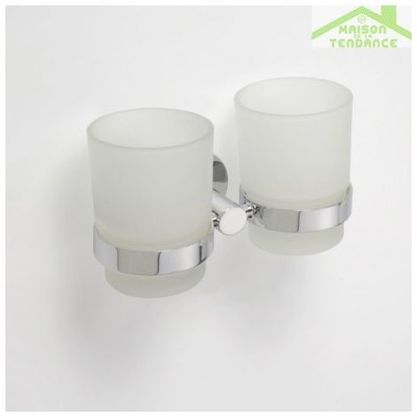 Sapho X-Round - Porte-verre double, verre/chrome XR902 (1/4)