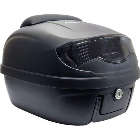 Top case S-Line 29L noir mat avec dosseret et platine pour moto (1/3)