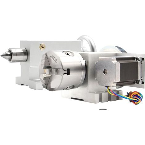 Moteur Pas à Pas 80 mm CNC 4ème axe + taillon CNC Diviser l'axe de la tête/de Rotation/Un axe for Mini CNC Routeur/graveur de Gravure du Bois de Bois pour routeur de Tour de fraiseuse CNC (1/5)