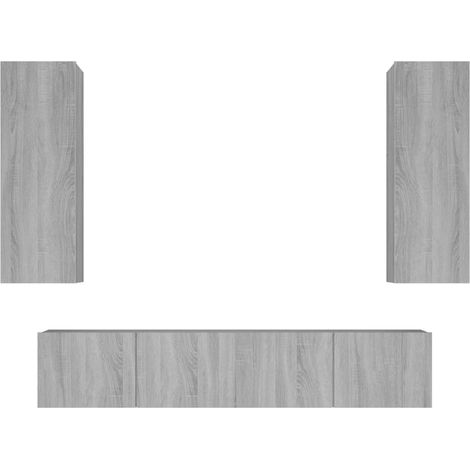 Maison Exclusive - 4-tlg. TV-Schrank-Set Grau Sonoma Holzwerkstof