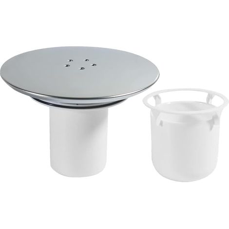 Bonde de Douche, 90mm / 115mm Couvercle de Vidange de Douche, Chrome Interchangeable Couvercle de Bonde de Douche, Remplacement de Couvercle de Siphon Douche pour Salle de Bain (Blanc) (1/5)