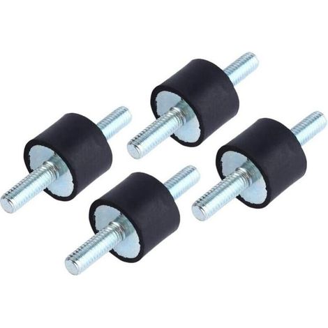 Ulisem Lot de 4 supports d'isolation anti-vibrations en caoutchouc M6 pour compresseur d'air, amortisseur de pompe avec vis 20 x 15 (1/4)