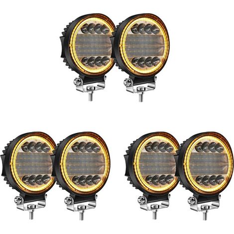 Set di 6 fari da lavoro a LED da 4 pollici, con funzione combinata di faretto e faro per fuoristrada.