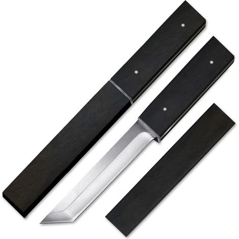 Feststehendes Messer Edelstahl mit Holzgriff, 26cm, für Camping & Outdoor