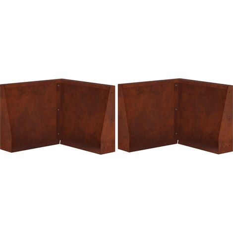 Mur de soutènement 2 pièces 50 x 50 x 50 cm Acier patiné Rouillé - vidaXL