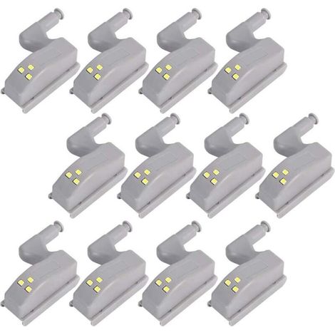 Lot de 12 lampes LED à charnière avec capteur pour salon, chambre, armoire, placards de cuisine (1/5)