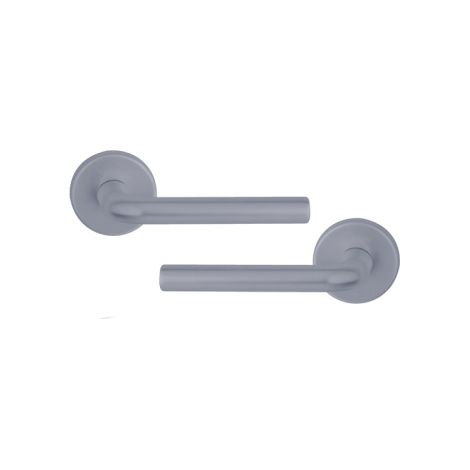 Ouvre&Déco – Poignée de porte intérieure design en Aluminium anodisé inox mat velouté sur rosace ronde BdC, TORONTO