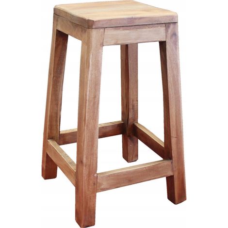 Tabouret de bar en bois massif classique et stable rétro