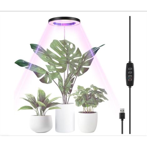 Lampe Plante, LED Lampe de Croissance à Spectre Complet, 30-155 cm Hauteur Réglable avec 70 LEDs, avec Minuterie 3/9/12h,pour Plantes D'intérieur (1/5)