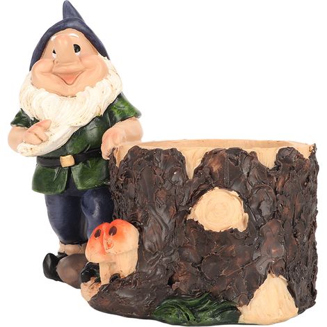 Pot à fleurs en résine, style petit homme, base large et stable, léger et résistant, jardinière à succulentes pour jardin, patio, maison (1/5)