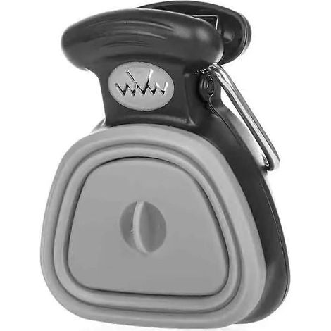 Ramasse-crottes portable pour chiens, compatible avec les chiens de petite et grande taille, livré avec un sac poubelle et un clip pour laisse. (1/5)