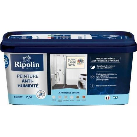 Ripolin Anti-Humidity Farbe Satin Weiß Gebrochen 2,5L